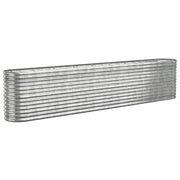 Fioriere | Cassetta per fiori | Letto Giardino Acciaio Zincato 332x40x68cm Argento