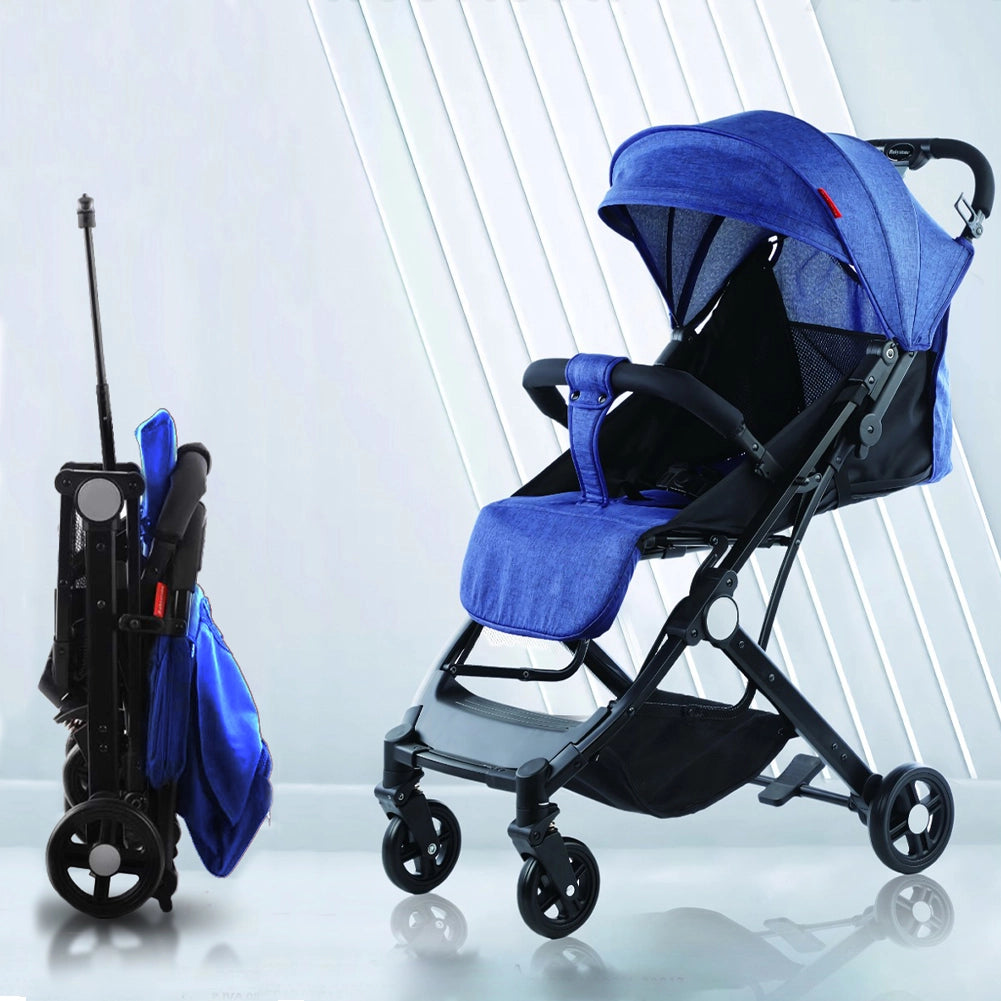 Passeggino Ultraleggero Chiusura Facilitata Salvaspazio Portata 15 kg Blu
