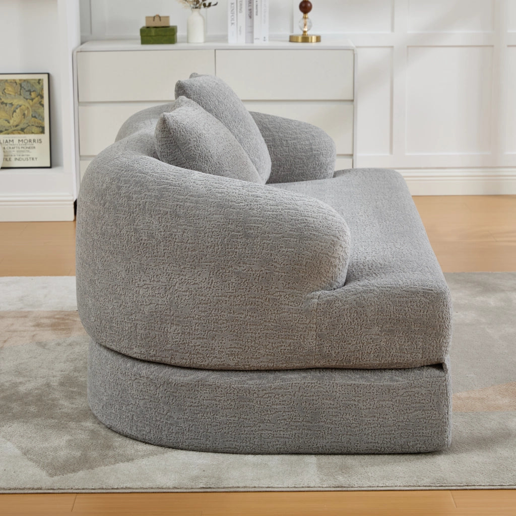 DIVANO LETTO 2 posti pieghevole 157x84x65 cm ciniglia grigio chiaro