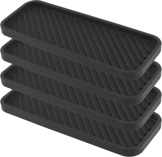 Sostegni in silicone per cucina e bagno, 2 pezzi, asciugamano, resistente alla lavastoviglie, nero