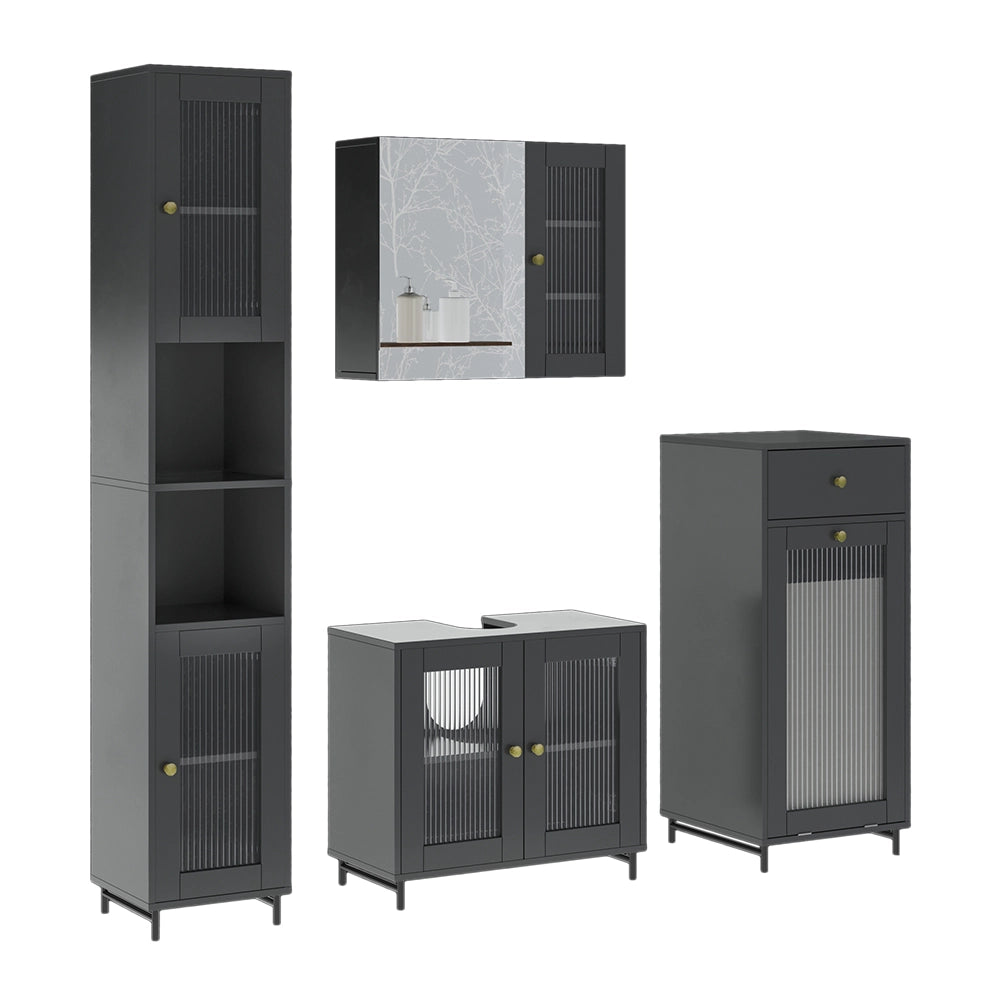 Vicco Set di mobili da bagno Grigio 4 parti