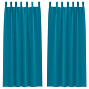 Tende Oscuranti | Tende Blackout con Anelli 2 pz Turchese 260 x 140 cm