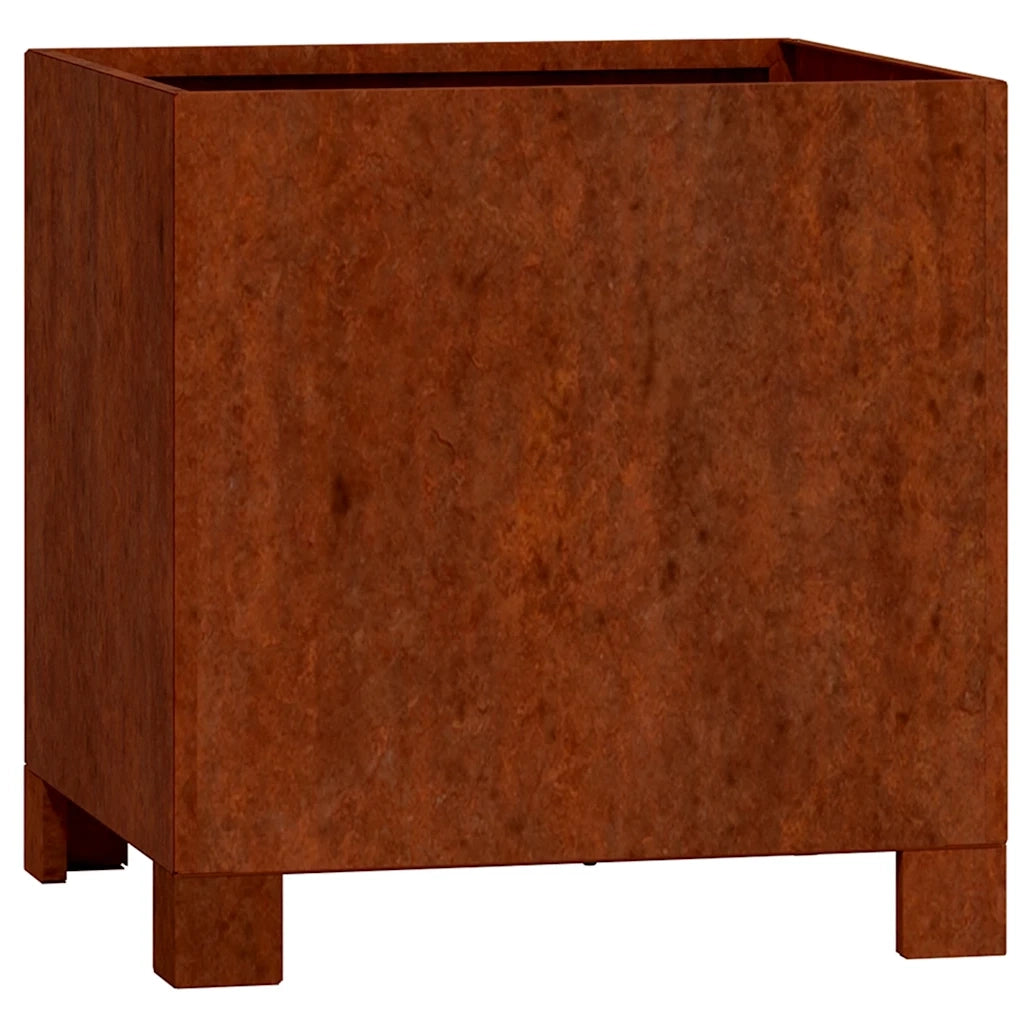 Fioriera | Cassetta per fiori | Vaso con Gambe Ruggine 30x30x30 cm Acciaio Corten
