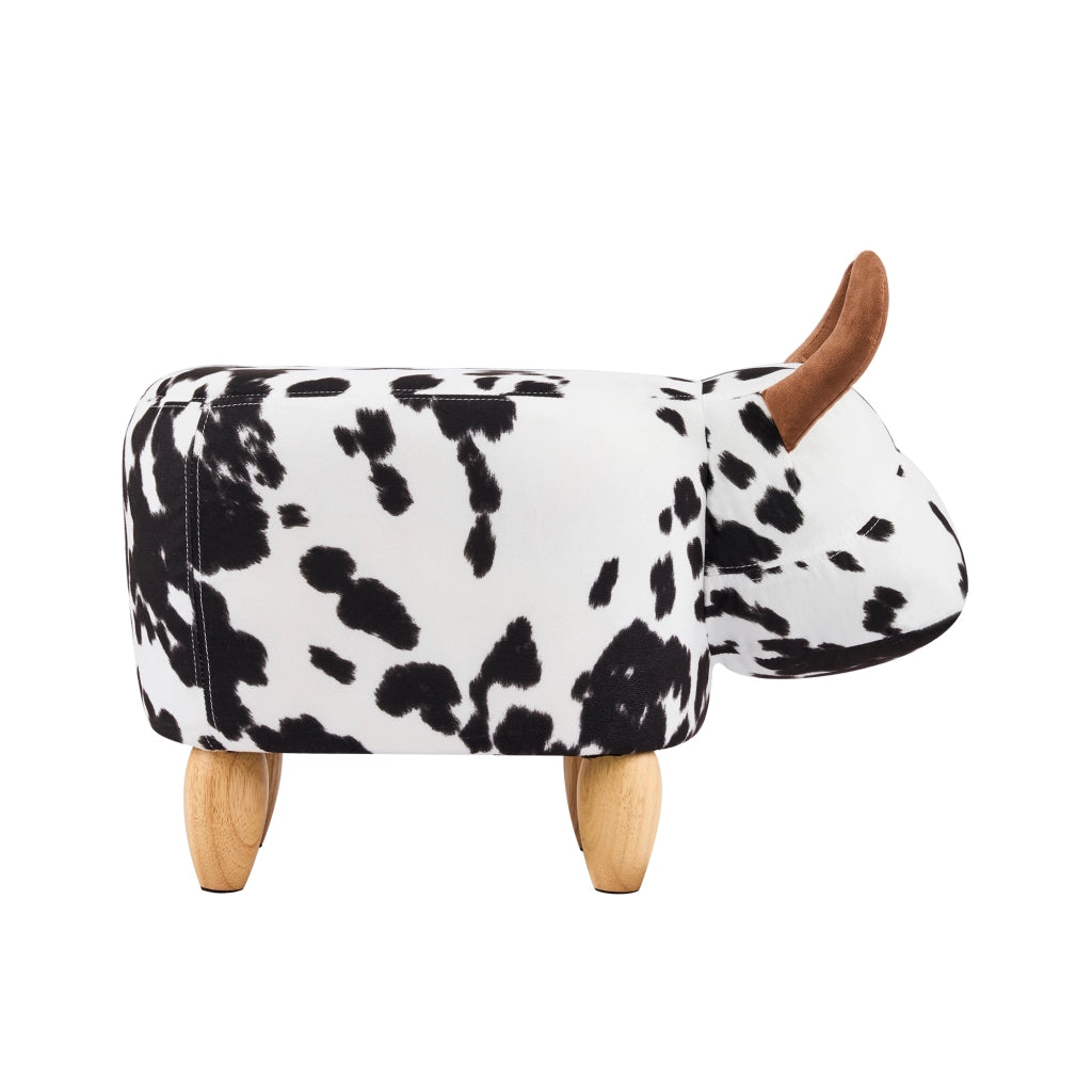 Pouf Sgabello per Animali ¨C MINIMAL ¨C Antiscivolo, Legno Massello, Nero e Bianco