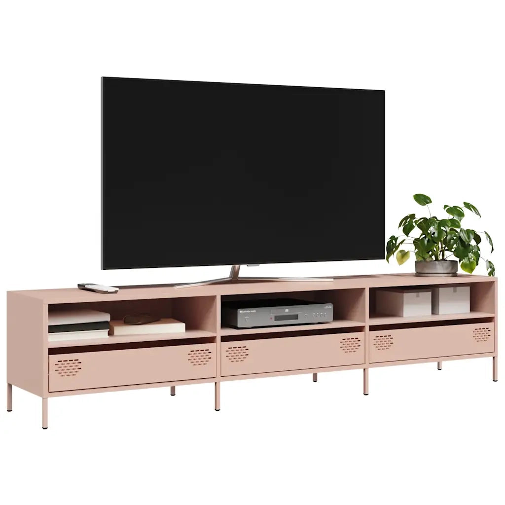 Mobile TV Rosa 202x39x43,5 cm in Acciaio Laminato a Freddo