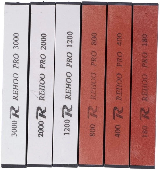 Set di Sfregiabili in Corindone da 6 Pezzi - Corindone Sfregiabile - Grana 180/400/800/1200/2000/3000 - Sicuro e Igienico - Lunghezza 15 cm - Sfregiatore Acquatico