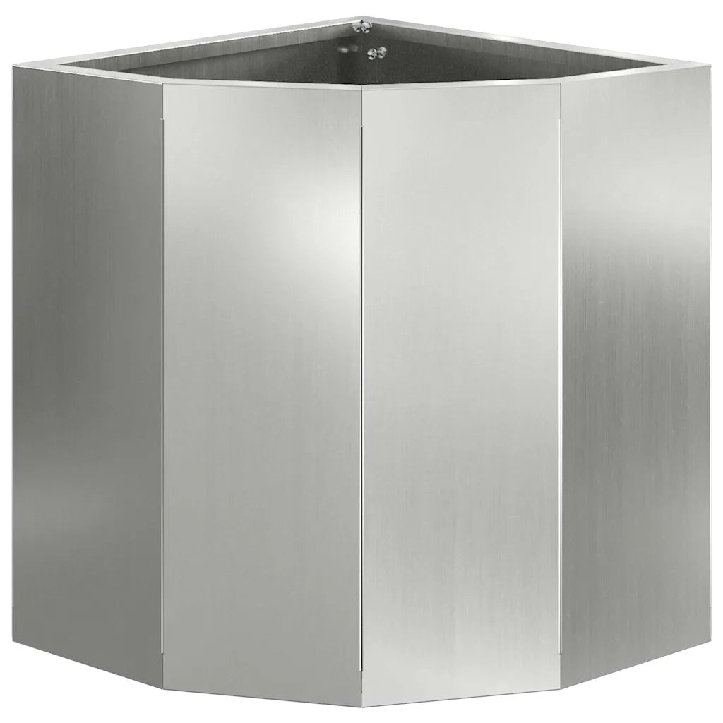 Fioriere | Cassetta per fiori | Vaso d'angolo Argento 30 x 30 x 35 cm Acciaio zincato