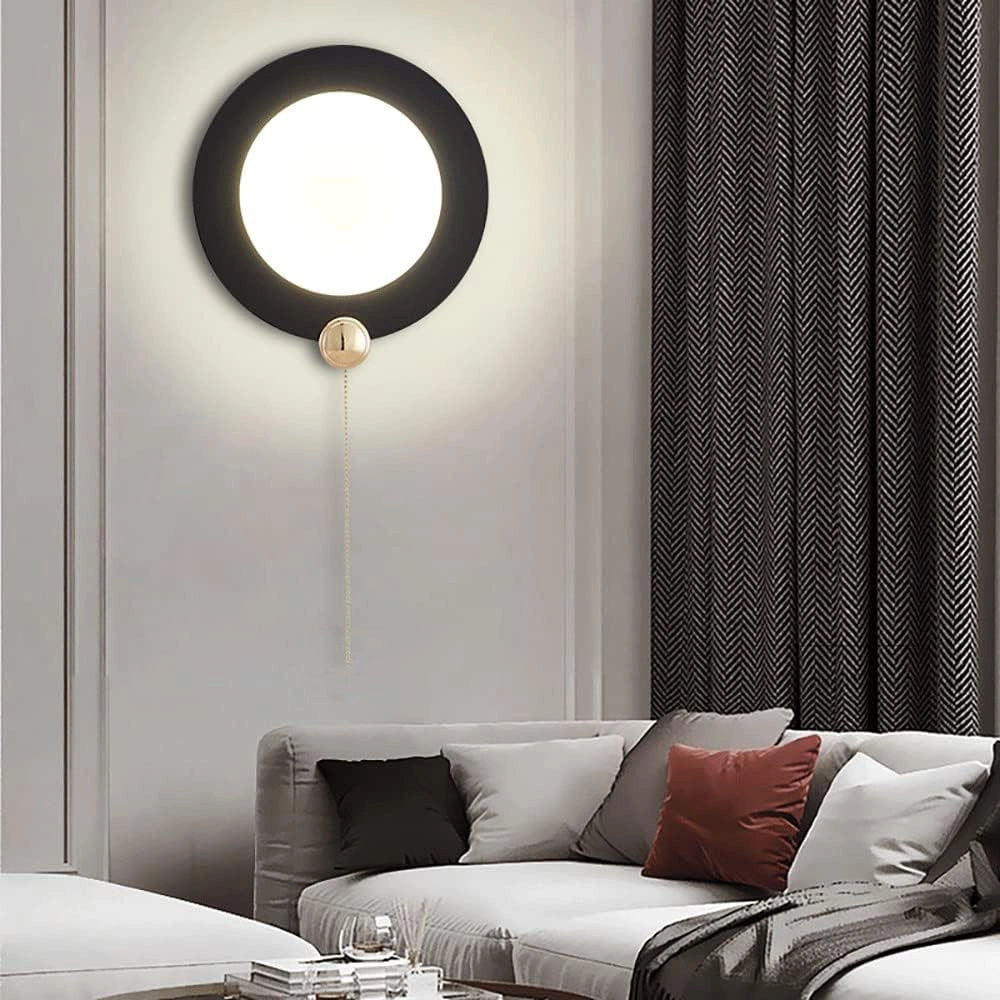 Trade Shop - Applique Da Muro Moderno Tondo 10w Nero Oro Tecnologia Cct Fredda Calda Naturale Aq20-3c -