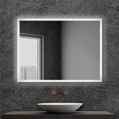 Specchio bagno 80x60 cm reversibile con cornice LED bianco naturale