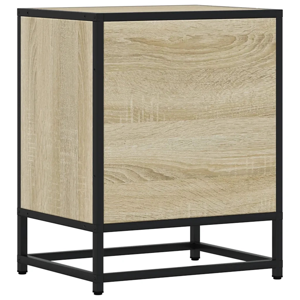 vidaXL Comodino Rovere Sonoma 40x31x50 cm Legno Multistrato e Metallo