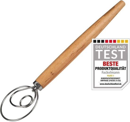 Mangia pasta e focaccia, garde per pasta lievitata - garde per pasta con manico di legno di noce ergonomico, argento/bruno