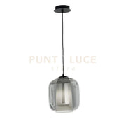 SOSPENSIONE BONNIE 2 VETRO FUME' 1 LUCE ATTACCO E27 D.22CM H.26CM