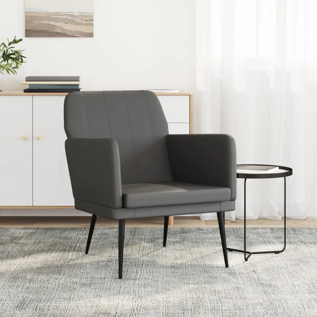 Poltrona-Divano Sedia Grigio 61x78x80 cm Similpelle