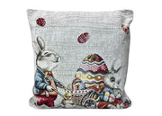 Federa Cuscino Arredo Casa Fodera Tessuto Cinigliato Pasqua Bunny Easter - 50x50 - Bunny Easter
