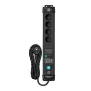 Multipresa Premium-Line 4 Vie Tipo E con Cavo 3m Protezione Sovratensioni Nero Brennenstuhl