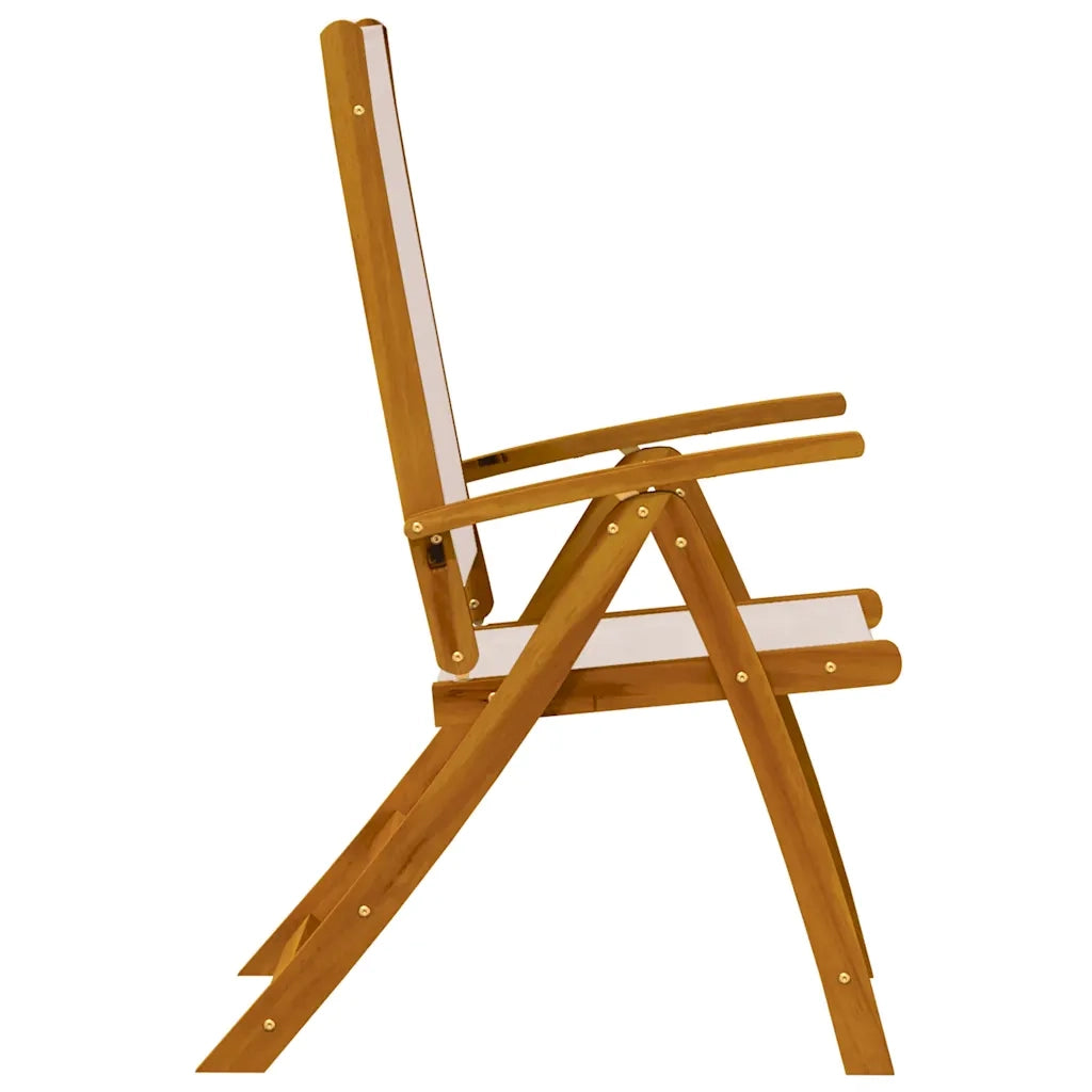 Sedie da Giardino Pieghevoli 6 pz Massello d'Acacia e Textilene 3279236
