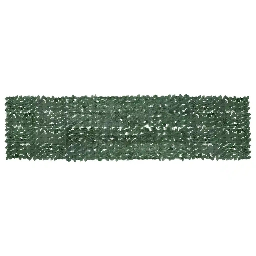Paravento da Balcone-Pannello per balcone con Foglie Verde Scuro 400x100 cm