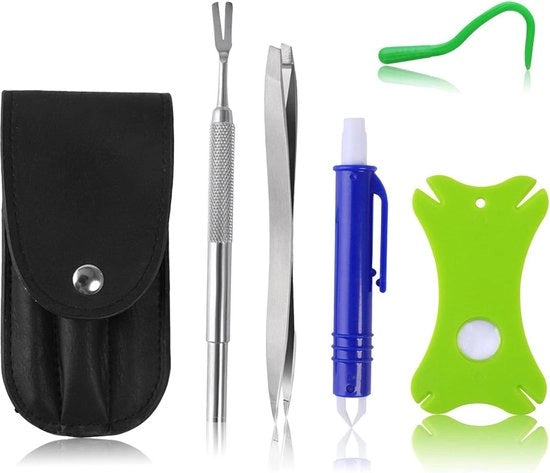 Set di punteruoli - 5 pezzi - lente di ingrandimento - contenitore di conservazione - rimuovere disegni - insetti - sporco.