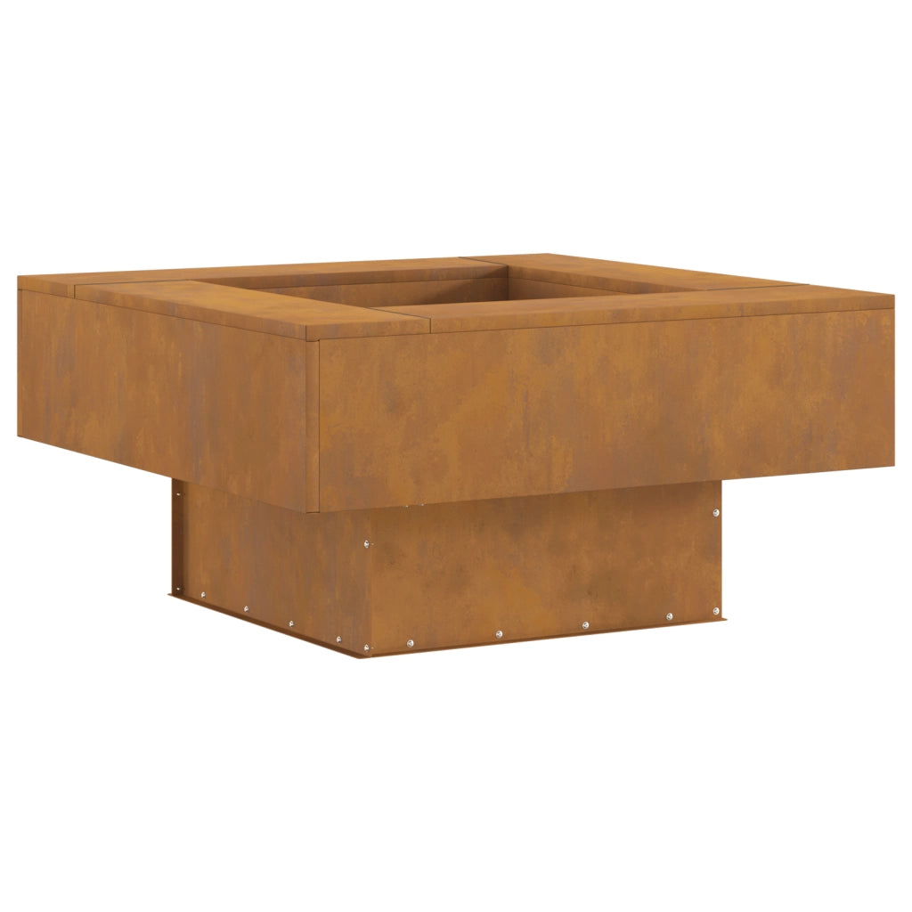 Braciere Quadrato  80x80x40 cm in Acciaio Invecchiato