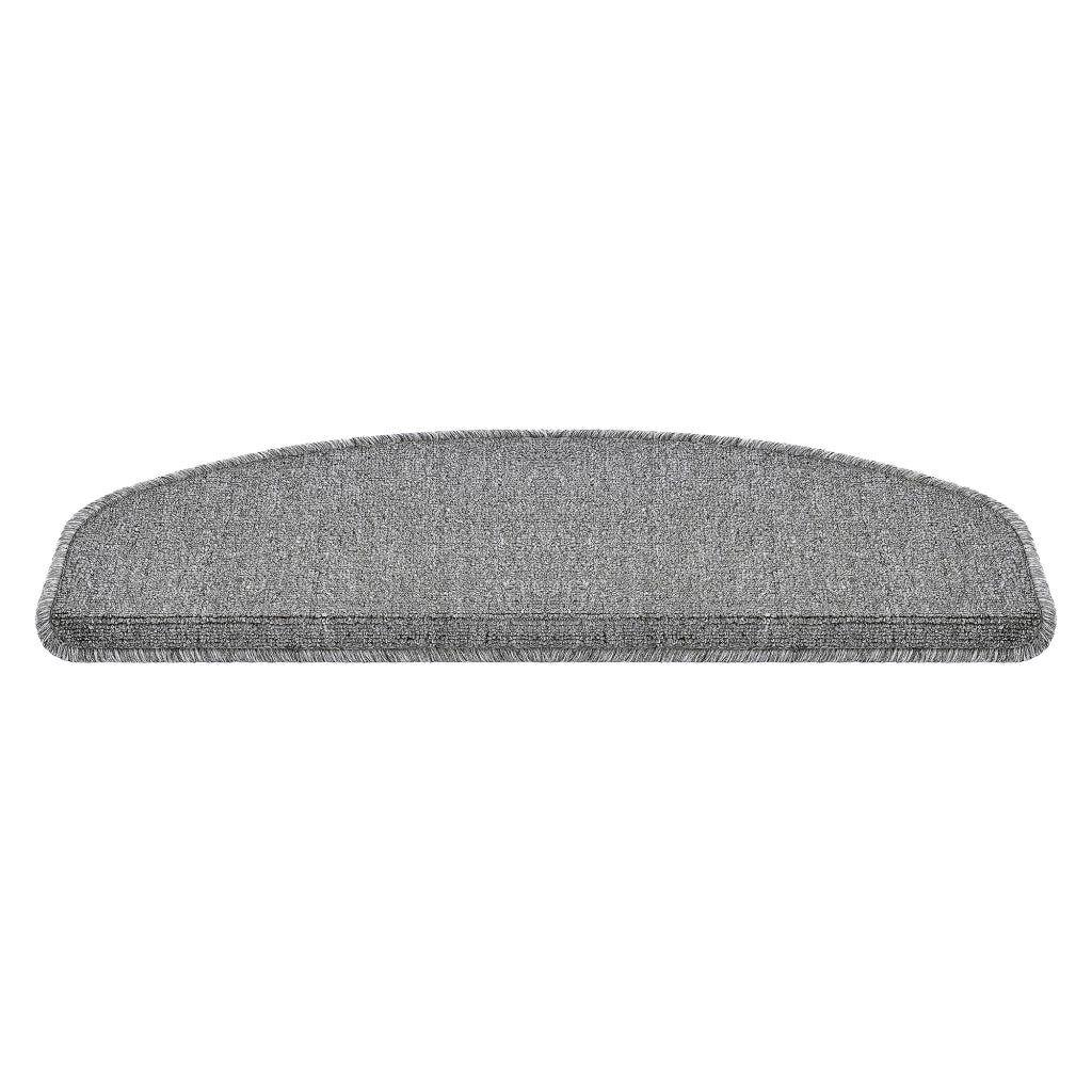 Set da 15 Tappeti Coprigradini per Scale Interne - Mezzaluna - Grigio Chiaro [en.casa]