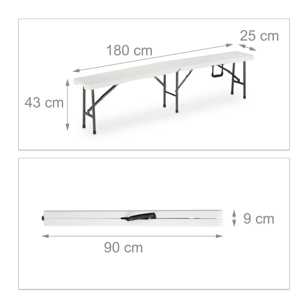 Se tavolo e 2 panche da giardino pieghevoli 180 cm bianco 13_0002461