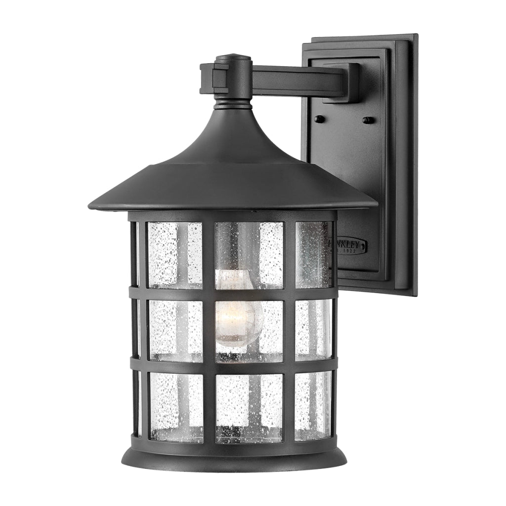 Applique esterna Freeport nera testurizzata E27 60W Hinkley
