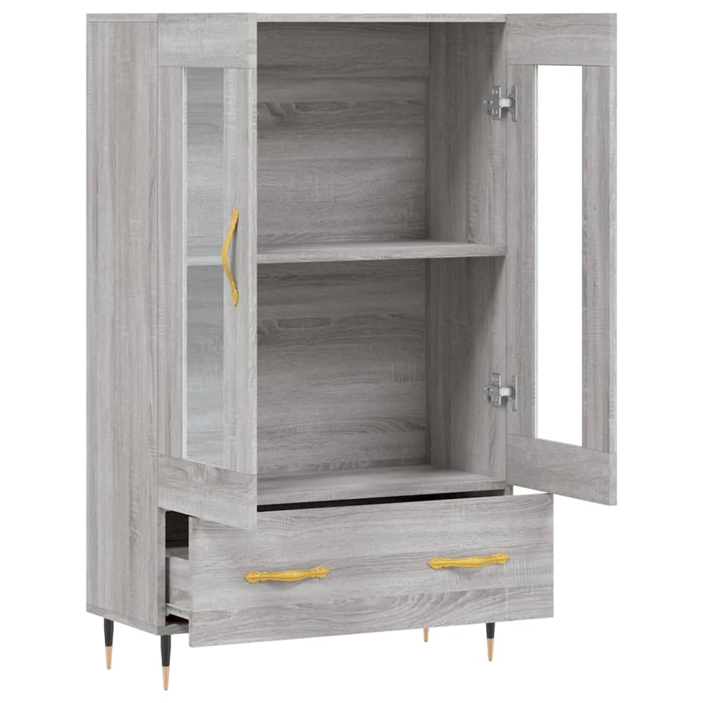 Buffet credenza cassettiera armadio mobile contenitore organizer cucina soggiorno salotto rovere Sonoma alto 69,5 x 31 x 115 cm legno ingegnerizzato grigio 02_0035406