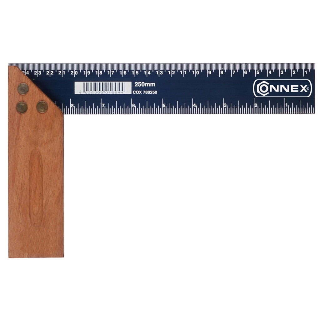 Squadra manico legno 300 mm.