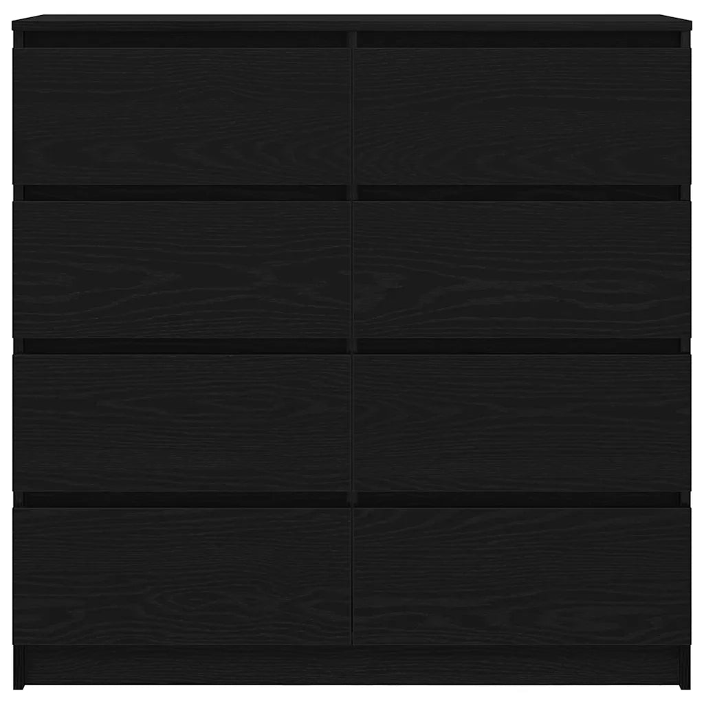 Credenza Rovere Nero 100x35x99 cm in Legno Multistrato