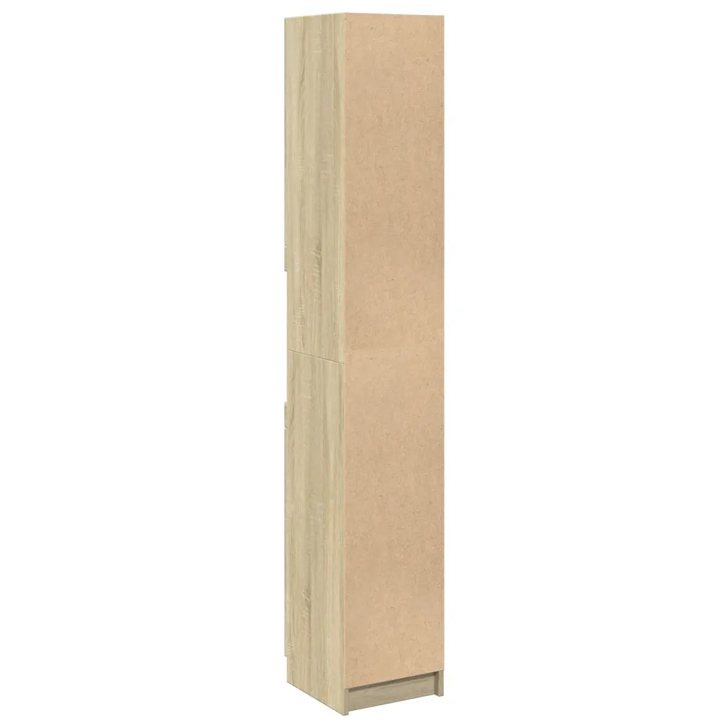 Armadietto da Bagno Rovere Sonoma 32x34x188,5 cm in Truciolato 849656