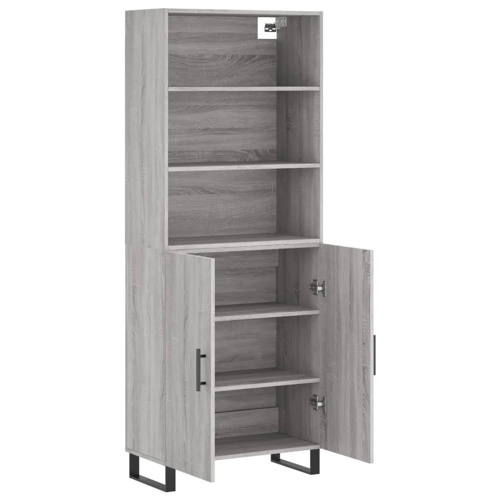 Credenza Grigio Sonoma 69,5x34x180 cm in Legno Multistrato 3189283