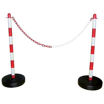 COLONNINA SEGNALETICA - PLT BIANCO/ROSSO H.CM 90 BASE A RIEMPIRE- 2 pezzi