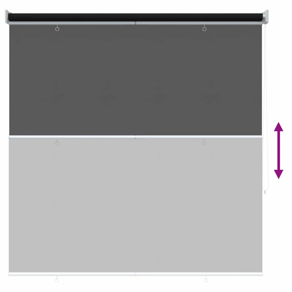 Voletta a rullo con protezione UV Nero 120 x 140 cm Poliestere