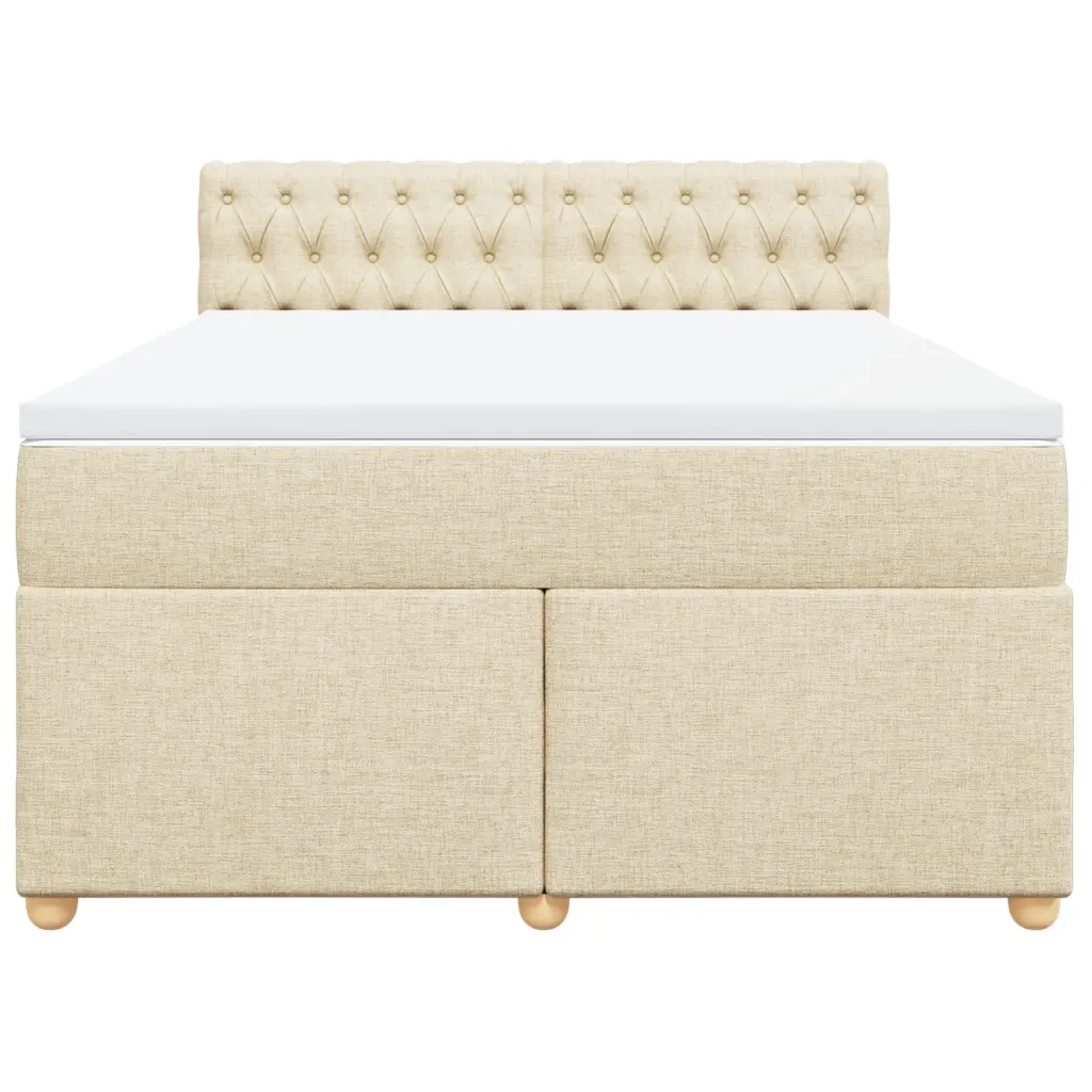 Giroletto a Molle con Materasso Crema 140x200 cm in Tessuto 3289015