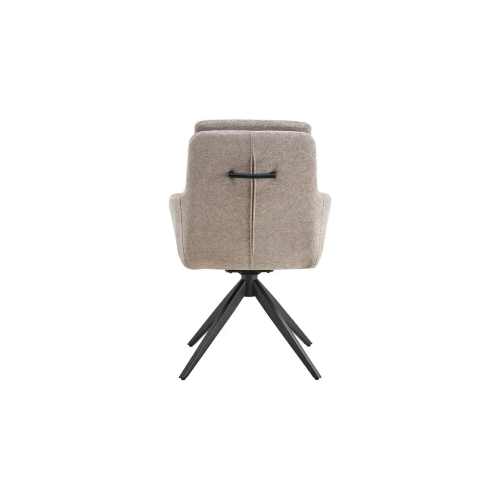Set di 2 poltrone KAVINA – Tessuto sabbia – Gambe in metallo – Con braccioli – Comfort moderno e naturale
