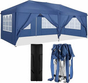 Tenda da festa facile da ripiegare - 3x6 m - Tenda acquatica - Inclusa borsa di trasporto - Con pareti laterali - Struttura in alluminio - Copertura in HDPE
