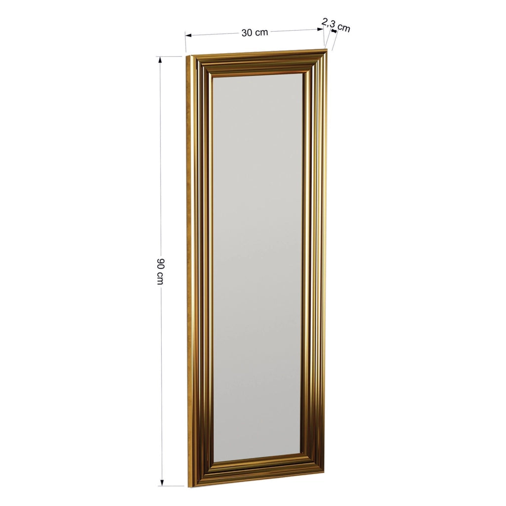 Vestigne, Specchio Forma Rettangolare, 30x90h cm oro