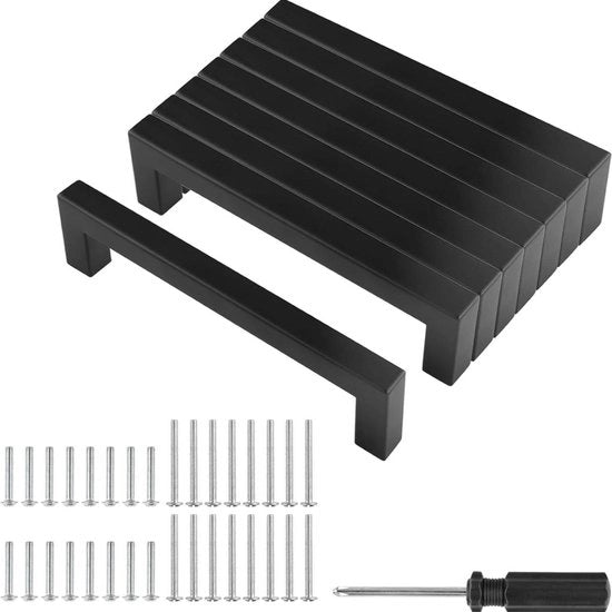 Set di maniglie in acciaio inox per cucina - 8 pezzi - 128mm - per armadi cucina, ante, mobili e decorazione interna
