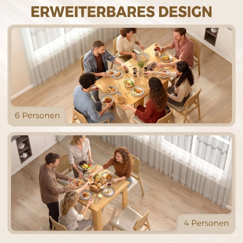 Tavolo da pranzo - estraibile 70/140x80 cm - per 4-6 persone - salvaspazio - per cucina e sala