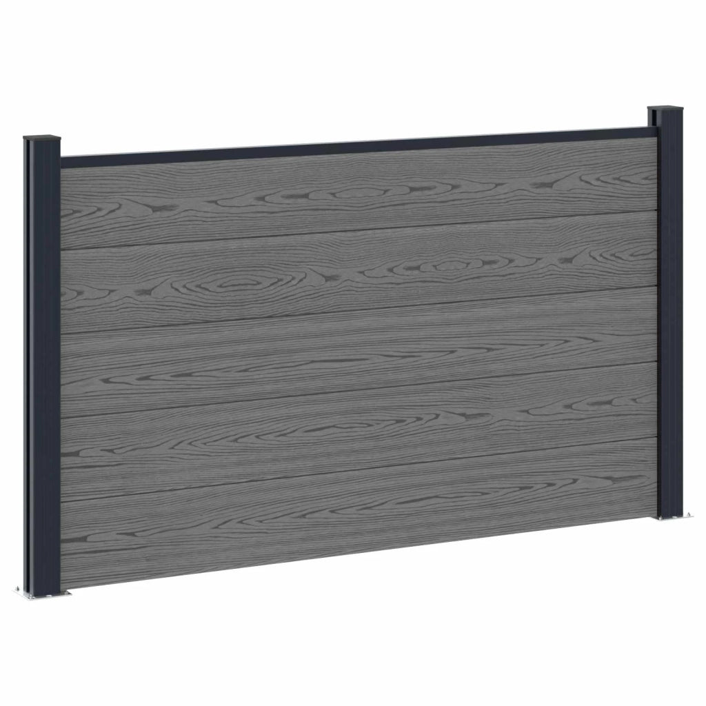 Pannello di Recinzione 5 pcs WPC e Alluminio Grigio