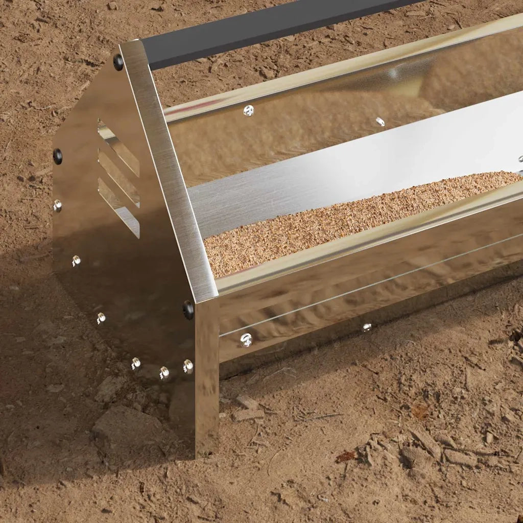 Mangiatoia per polli Argento 108 x 20,5 x 20 cm Acciaio zincato CFW2831416