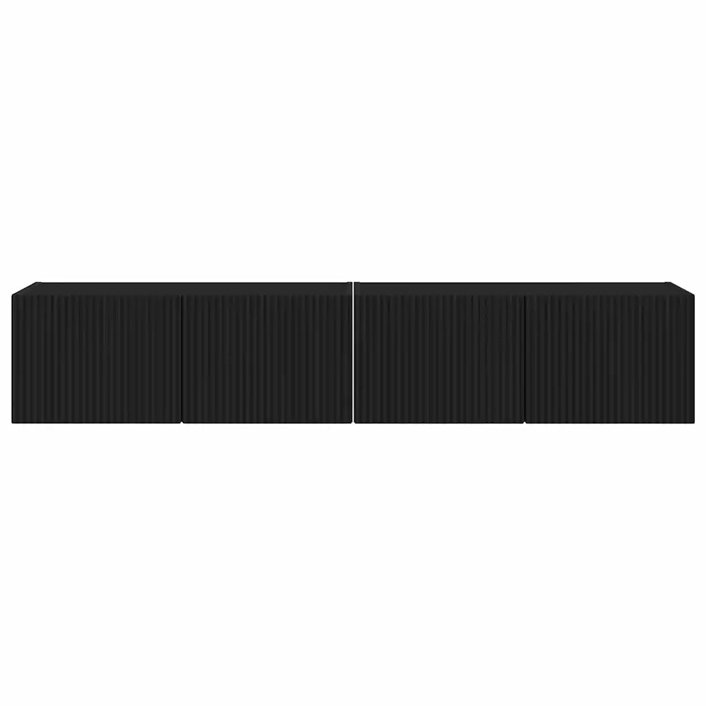 Mobile TV da parete 2 pcs Nero 78,5 x 31 x 29,5 cm