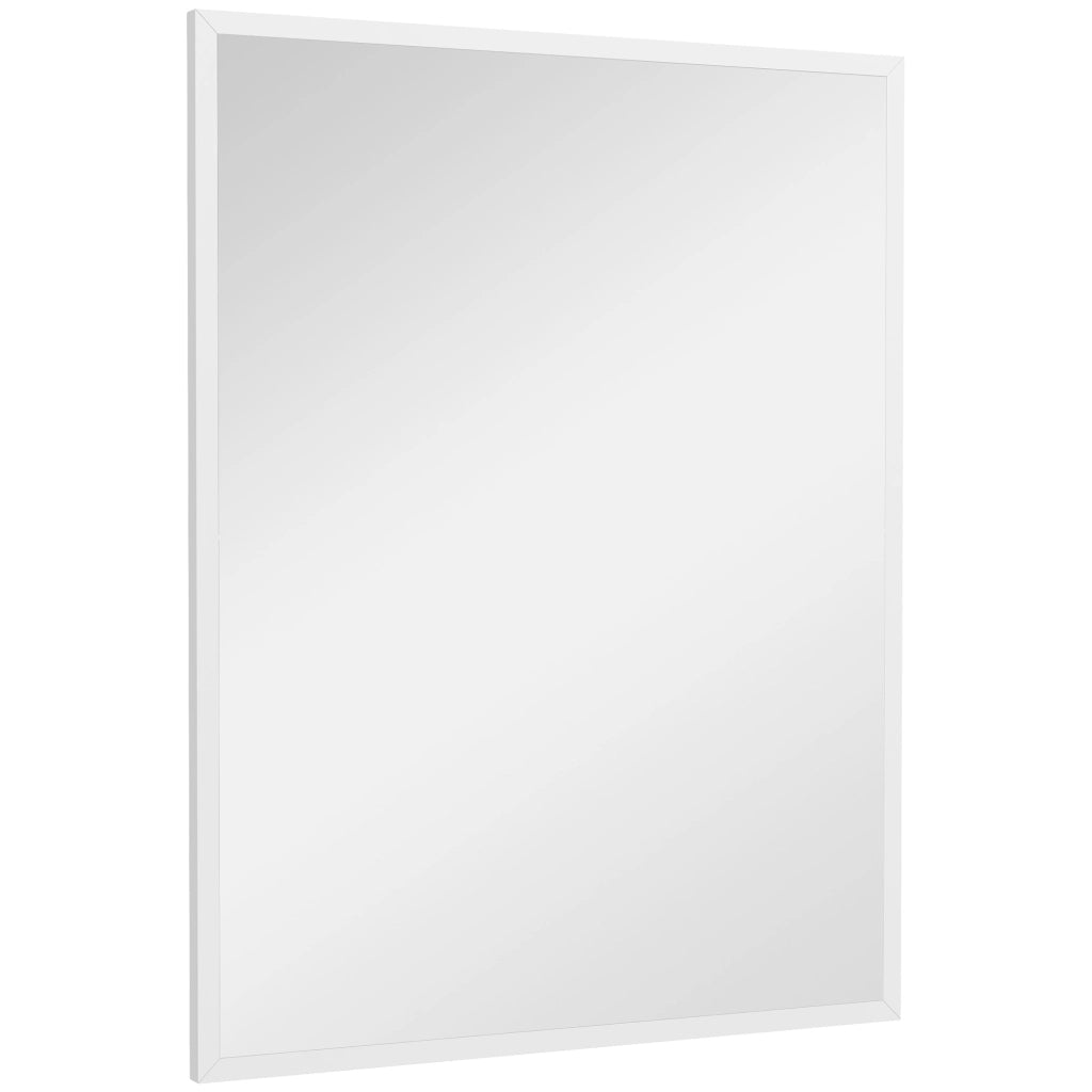 Specchio da parete rettangolare 90x70 cm ¨C zephmum ¨C bianco, legno