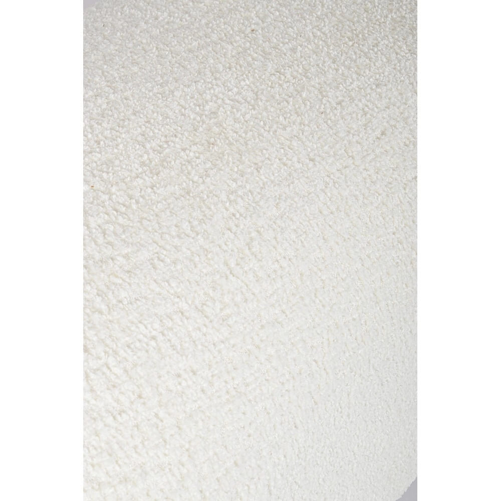 Panca imbottita effetto bouclé con gambe in legno naturale - SIENNA