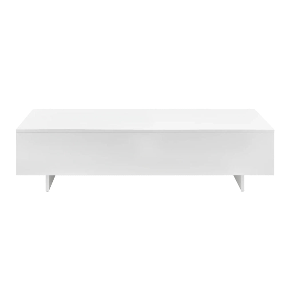 Tavolino da salotto truciolare rivestito in melaminico 115 cm bianco lucido 03_0006137