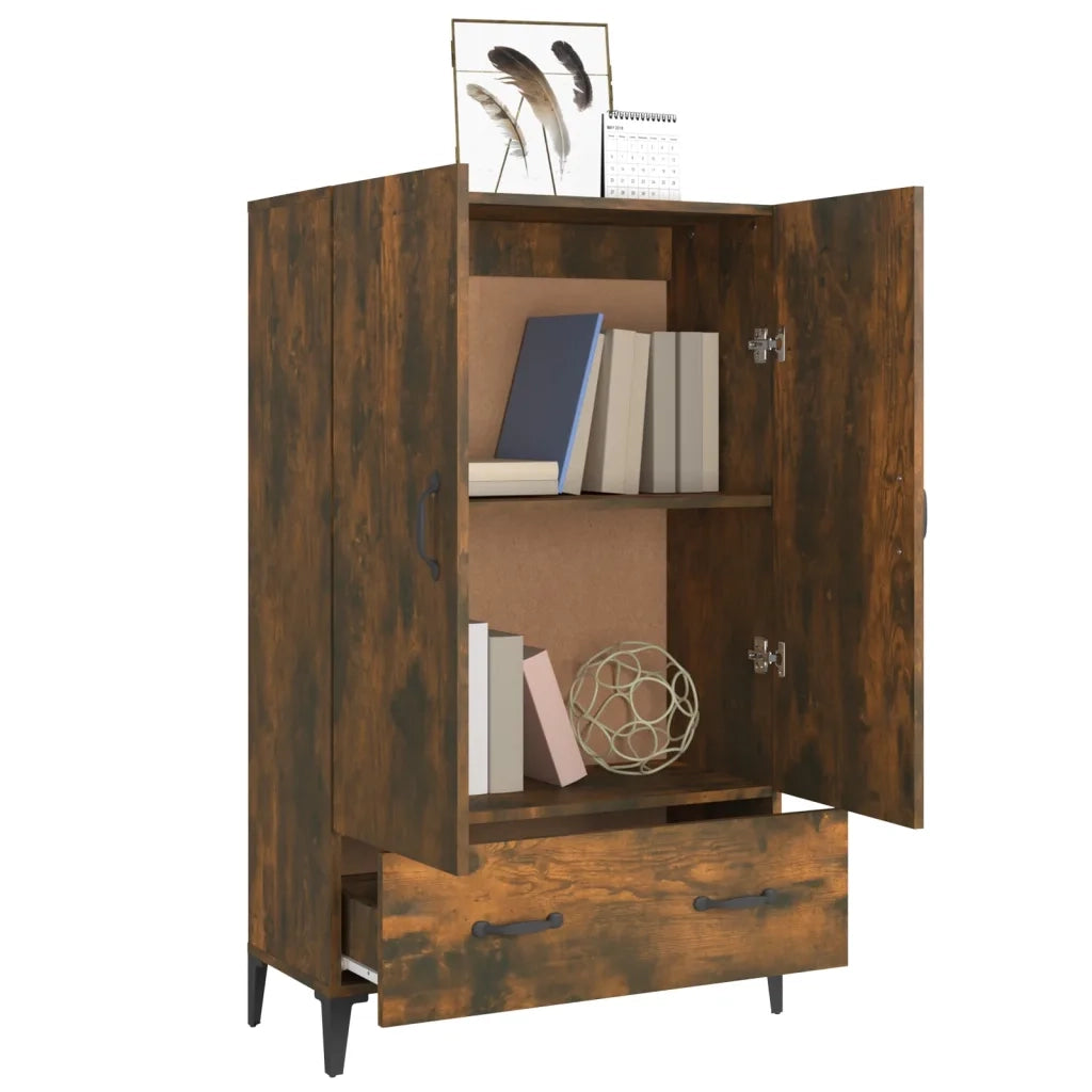 Credenza Rovere Fumo 70x31x115 cm in Legno Multistrato 817474