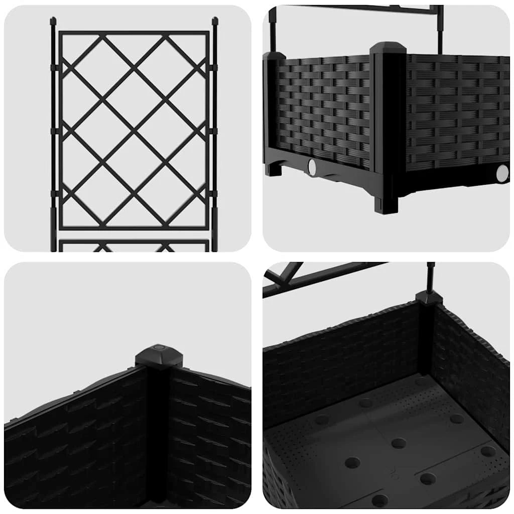Fioriera moderna da giardino per esterni 40 x 40 x 125,5 cm resistente design elegante acciaio nero 02_0058533