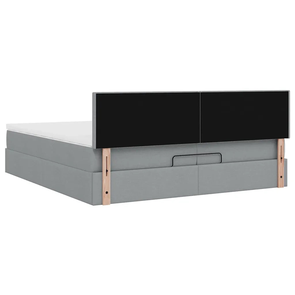 Struttura Letto Pouf con Materassi 200x200 cm in Tessuto 3312250