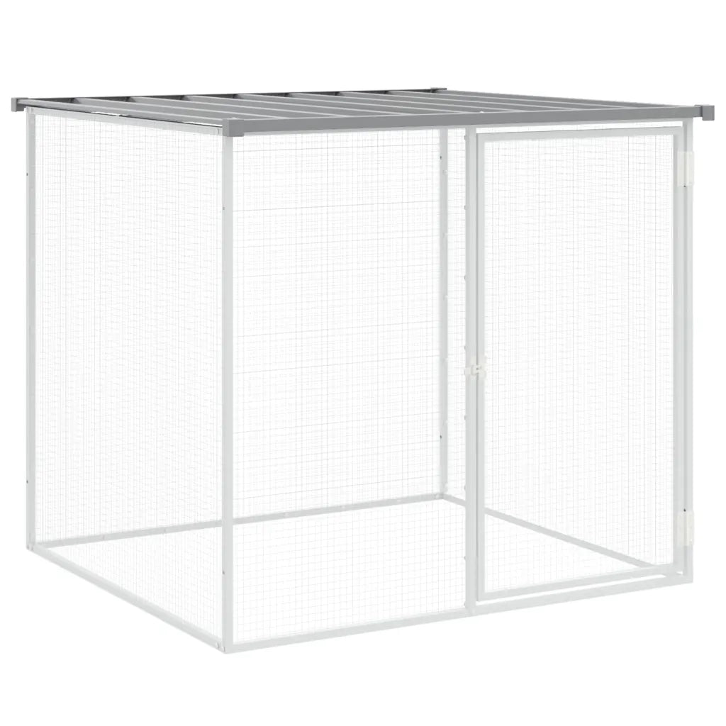 Gabbia Polli Tetto Grigio Chiaro 603x98x90 cm Acciaio Zincato 3189046
