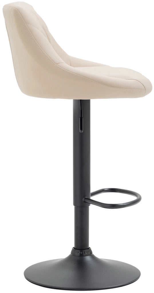 Sgabello Lazio in similpelle crema,nero